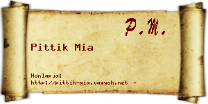 Pittik Mia névjegykártya